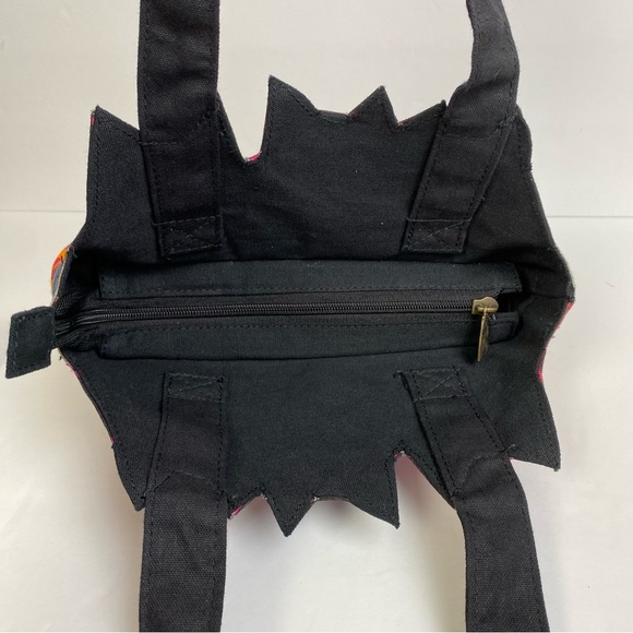 Laurel Burch Sand N Sun Canvas Cat Cutout Tres Gratos Zip Top Handbag Purse Tote - Picture 15 of 16